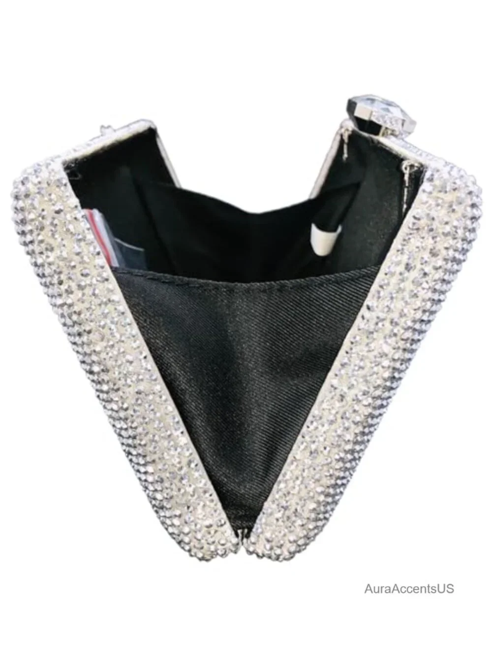 Crystal Evening Bag Clutch Box Purse with Rhinestones Formal Party Wedding